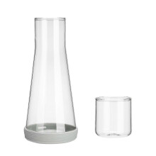 Glazen waterkan met beker - Duurzaam, gemakkelijk schoon te maken - Perfect voor warme en koude dranken - Vaatwasmachinebestendig - Geweldig cadeau