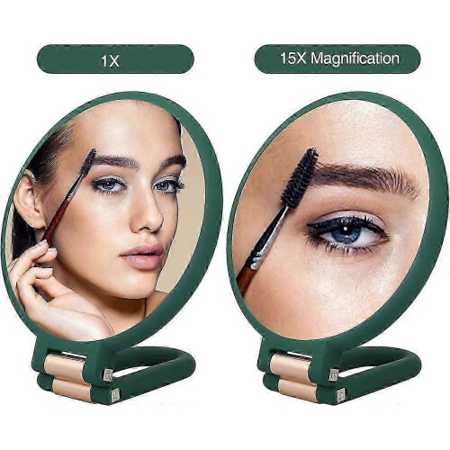 LN-15x Magnifying Handheld Mirror - Double Sided Pedestal Makeup Mirror with Magnification 2
