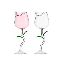Copa de vino con forma de rosa de 150 ml/280 ml, copa de vino tinto para fiestas y cócteles.
