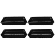 4 platillos de plástico rectangulares para macetas, bandejas antigoteo para macetas.