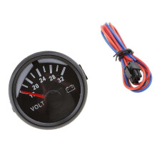 Voltmeter voor schepen, boten en auto's, 16-32V, 52 mm, 2-1/16" (zwart).