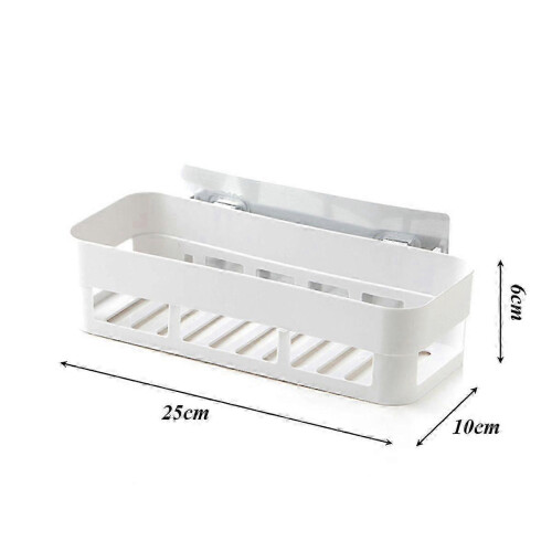 Wall Mounted Single Layer Bathroom Storage Rack Shelf Home Decoration (Beige) 1