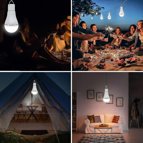 USB Rechargeable LED Light Bulbs, Afoskce Portable Camping Light with Remote Timer, 5 Lighting Modes 1