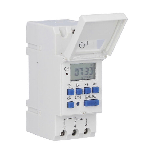 THC15A Programmable Timer Guide Rail Type LCD Time Relay Switch for Street Lamp Neon Lights DC 24V 2
