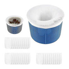 Confezione da 30 pezzi, rete a calzino per cestello skimmer, rete filtrante a maglia ultra fine per piscina