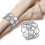 Crystal Napkin Rings, Beads Napkin Holder, Table Decor 6 Pack, Silver 2