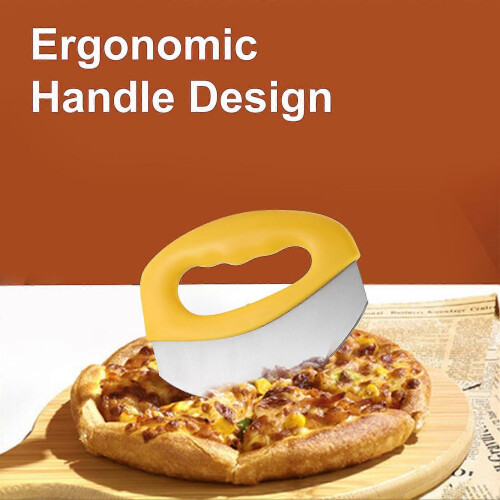 Wharick Sharp Pizza Cutter Stainless Steel Non-slip Handle Pizza Divider with Protective 2