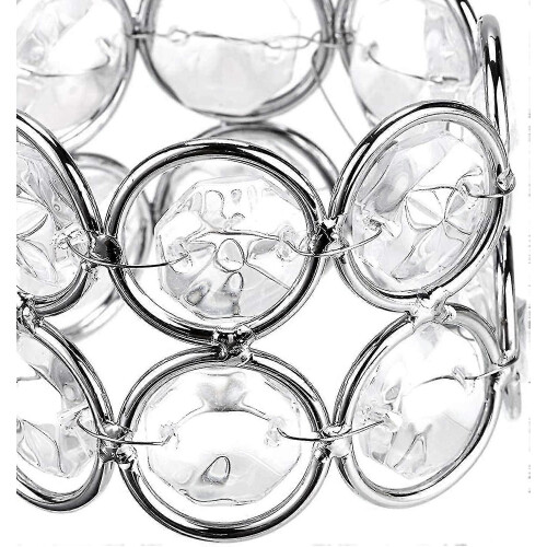 Crystal Napkin Rings, Beads Napkin Holder, Table Decor 6 Pack, Silver 2