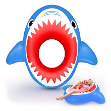 Thick Inflatable Shark Swim Ring For Pool, Beach And Lake - Fun For Kids And Adults