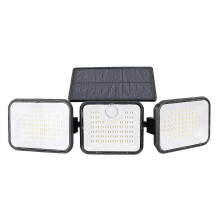 Solar Motion Sensing Light Rotating 3 Head IP65 Waterproof Decorative Outdoor LED Wall Lamp for Garden Street Backyard f26