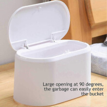 Mini Office Creative Plastic Covered Trash Can Kitchen Living Room Student Dormitory Trash Press