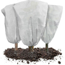 Set of 3 Plant Protection Winter Fleece Gardening Fleece Jacket Frost Protection Large Tree Cover with Drawstring Zipper, 0.8mx 1m