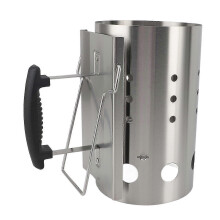 Allume-cheminée en acier inoxydable, portable et efficace, pour barbecue, camping et pique-nique f26