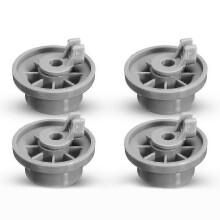 Set van 4 vervangende wielen voor het onderste rek van de vaatwasser (modelnummer 165314), geschikt voor Bosch, Kenmore, Neff en Siemens vaatwassers.