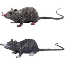 Jouet farce d'Halloween - Lot de 2 fausses souris réalistes pour une décoration effrayante