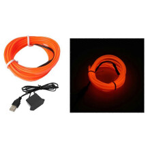 Neon-Lichterkette fürs Auto, USB-betrieben, Ambientebeleuchtung für den Autoinnenraum, LED-Streifen, 5 V, 3 m, Orange