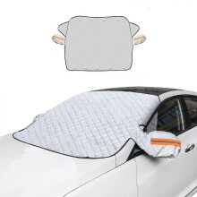 Car Windshield Snow Cover for Ice Frost, Winter Windscreen Covers with Mini Magnetic Edges, 3 Layers Thickness Snow Protector Covers with Side Mirrors