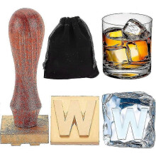Tampon glaçon lettre W 1,2 pouce, tampon glaçon pour cocktails, avec tampon amovible