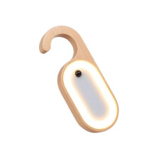 Veilleuse intelligente sans fil en bois avec détecteur de mouvement - Éclairage portable et pratique