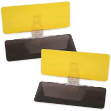 Visiera parasole per auto (confezione da 2), Tac Extended, 2 in 1, antiriflesso, protezione UV giorno e notte, visiera parasole HD per parabrezza auto