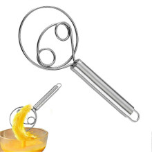Dishwasher Safe Danish Dough Whisk, 12" Stainless Steel Bread Whisk, Bread Mixer, Kitchen Dutch Whisk for Cooking, Whisking, Sourdough, Pizza, Pastry