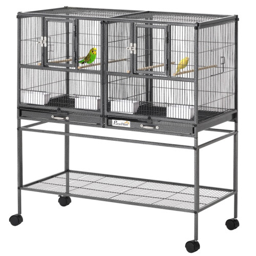 Gaiola dupla preta para pássaros pequenos, 102 cm 1