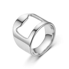 Décapsuleur bague tendance en acier inoxydable, anneau pour ouvrir-canette, gadget tendance, bijoux de bar