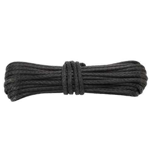 Black Nylon Winch Rope 15m/50ft for Trailers ATV UTV Heavy Duty