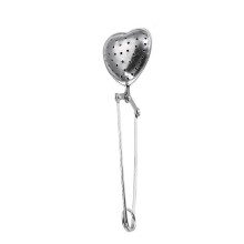 Infusore per tè a sfera in rete di acciaio inossidabile a forma di cuore, pratico e a scatto.
