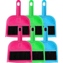 Ensemble de 6 mini pelles et balayettes à main, idéal pour les tables, bureaux, comptoirs, claviers, chats, chiens et autres animaux de compagnie.