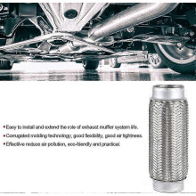 2025 Suitable 55Mm Flexible Car Exhaust Exhaust Flexible Hose, Universal Stainless Steel Flexible Exhaus