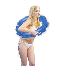 New Hot Swimming Ring, Feather Transparent Inflatable Pool Float Ring Portable Swim Ring Floating Tube for Swimming Pool Beach Party Decorations