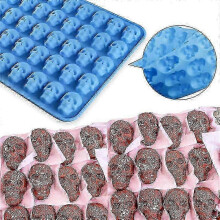 2Pcs Gummy Skull Candy Molds Silicone,Chocolate Gummy Molds with 1 Droppers Nonstick Food Grade Sil