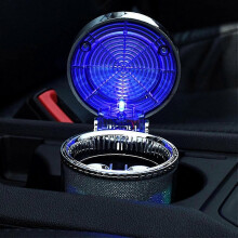 Cendrier de voiture, cendrier automobile avec lumière LED, cendrier de voiture portable et coloré avec couvercle anti-odeurs