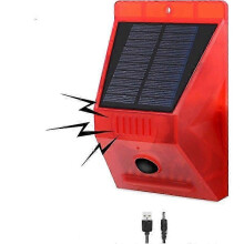 Luce di allarme solare con telecomando - Sensore di movimento a infrarossi, luce lampeggiante di avvertimento antifurto compatibile con