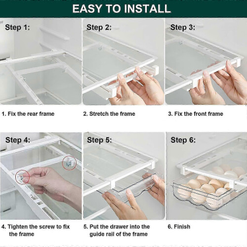 Multi-Layer Refrigerator Egg Holder with Slide-Out Design 1