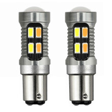 Ampoule LED bicolore pour voiture 1157 BAY15D pour clignotant et feu de recul