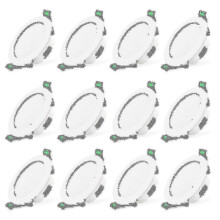 Plafonnier encastré extra-plat à LED blanches de 7 W (lot de 12) pour éclairage intérieur