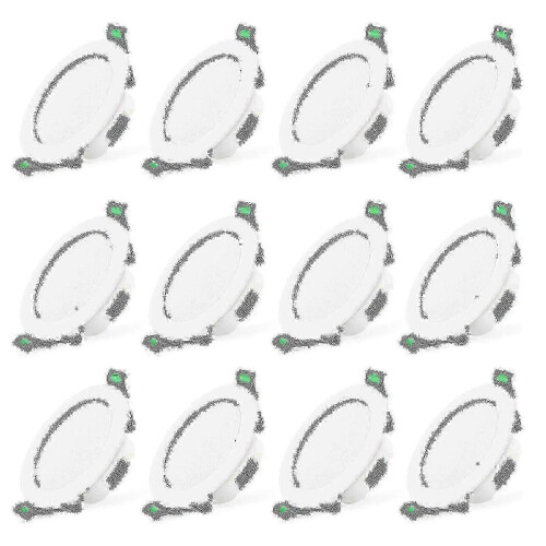 Plafonnier encastré extra-plat à LED blanches de 7 W (lot de 12) pour éclairage intérieur