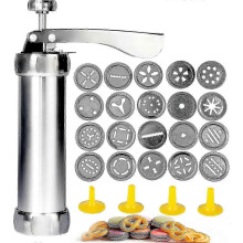 Prensa de acero inoxidable para galletas caseras con 20 formas de disco.