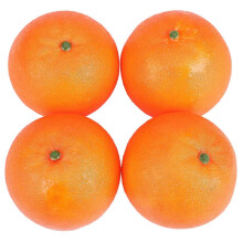 Lot de 4 oranges artificielles en plastique souple, couleur bordeaux, pour la décoration intérieure.