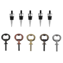 Wijnstopper, blanco flesopener, chromen flesstopper, openerset, hardware compatibel met bruiloft, wijnfeest, houtdraaien en doe-het-zelfprojecten.