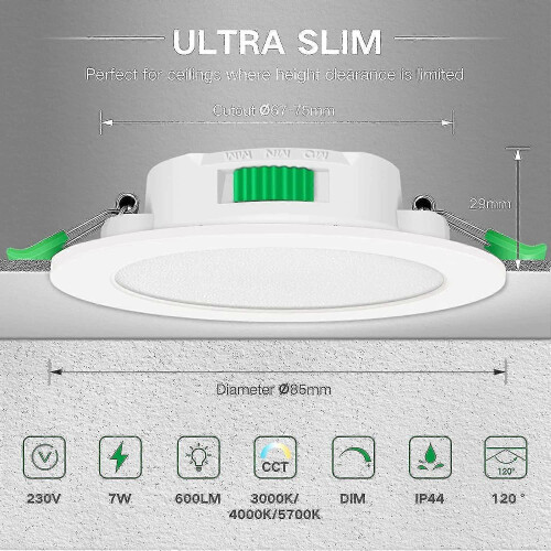 LED downlight 12pcs energy-efficient 7W recessed ceiling spot light 1
