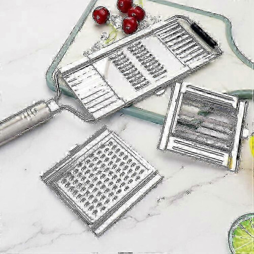 Efficient Kitchen Grater for Cheese with 4-Fold Design and Residue Catcher 2