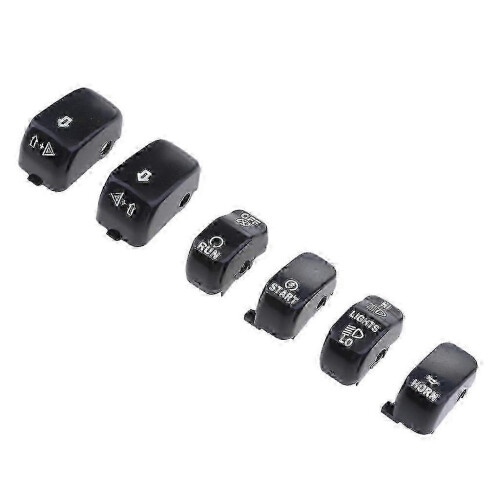 Cache-interrupteurs chromés pour Harley Sportster - 6 capuchons de commandes manuelles noirs 1