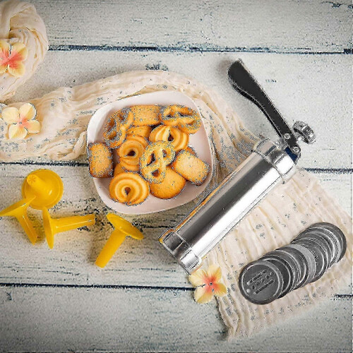 Presse en acier inoxydable pour biscuits maison avec 20 formes de disques 2