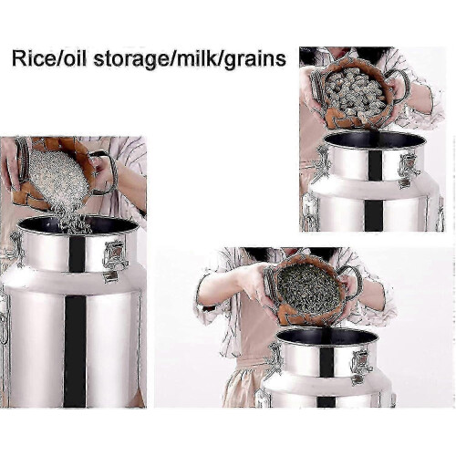 Edelstahl-Eimer, 14 Liter, lebensmittelecht, versiegelt, zum Transport von Milch oder Wein 1