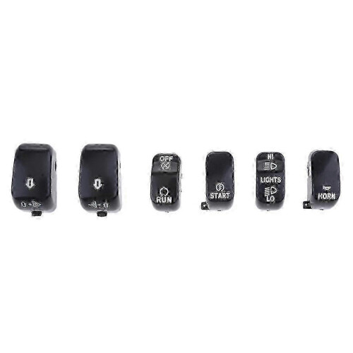 Cache-interrupteurs chromés pour Harley Sportster - 6 capuchons de commandes manuelles noirs
