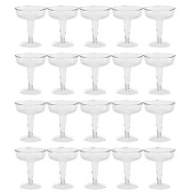 Copas de champán desechables para eventos - 20 unidades de copas de plástico transparente para fiestas