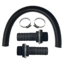 Kit de raccordement pour récupérateur d'eau de pluie comprenant un tuyau de 100 cm et un embout.